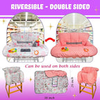 Shopping Cart Cover for Baby Grocery Cart Cover for Baby boy and Baby Girl, High Chair Cover for Baby and Toddler, Baby Registry Gift - Waterproof - Extra Large - Cotton - Double Sided (Coral Pink)