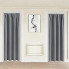 JIUZHEN Blackout Doorway Curtains 80 inch Length - 2 Panels Thermal Insulated Privacy Soundproof Rod Pocket Closet Door Curtains Room Divider for Bedroom,Office, 42 x 80 inches, Light Grey