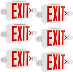 Gruenlich LED Exit Sign Combo with Emergency Lights, Adjustable Heads, Battery Backup, UL 924 Qualified, AC 120-277V, Commercial Emergency Exit Light for Business- 6 Pack