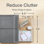 Pendaflex Stackable Drawer, Durable Plastic, Silicon Handles, Tinted Drawers, Single, Gray, 14" x 9" x 3.5", Large, 1 Piece (41794)