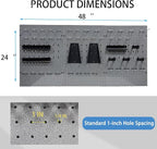 JZD 115 PCS Metal Pegboard Wall Organizer 3 Packs Metal Pegboard Kit 66x24 Inch Pegboard Panels Tool Organizer Kit with Accessories Hooks for Garage, Tool Storage,Craft Room