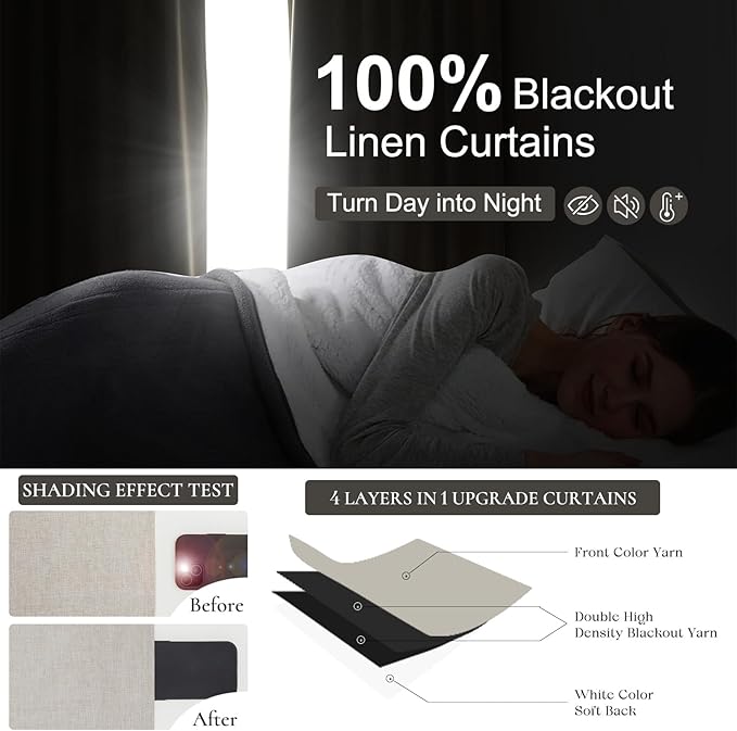 100% Blackout Elegant Curtains 95 Inch 2 Panel Set for Living Room/Sunroom Thermal Insulated Custom Curtains for Windows Boho Farmhouse Drapes Office(Ivory Cream/Off White)Hook Belt Pleated/Back Tab
