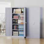 Pataku Metal Storage Cabinet, 72" Garage Cabinet with Doors and Shelves Lockable Steel Multifunctional Cabinets, File Cabinets for Home, Office, Warehouse(Dark Grey)