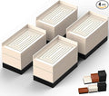 Furniture Risers, Tclouda Bed/Sofa/Desk/Table/Chair Leg/Fridge Lifts to 1.5, 3 and 4 in, Rectangle Adjustable Risers Blocks for Extenders, Heavy Duty Supports Up to 1300 Lbs, 3 in-Apricot-Rectangle