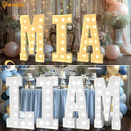 Pooqla 4 FT Marquee Light Up Letters, Cool White and Warm White Marquee Letters 4 Feet Tall, Giant Letter Sign Big Mosaic Letter for Balloons Birthday Party Anniversary Wedding Decorations, LED &