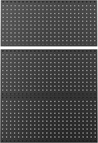 WALMANN Metal Pegboard Panels for Wall Garage Tools Storage Pegboard for Garage, Workbench, Modular Peg Board Tool Organizer Board (Black 12"*24", Pack of 3)