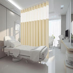 12ft Wide x 8ft Tall Hospital Curtains with Grommet for Hospital Medical Clinic SPA Lab Curtain Room Divider Privacy Screen (Beige, 1 Panel)