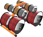 SELEWARE Portable Wire Spool Caddy – Heavy-Duty Steel Cable Dispenser with 4 Adjustable Rods for Effortless Spool Storage & Dispensing (Orange)