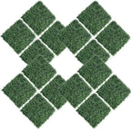 16PCS 20"x20" Artificial Boxwood Panels Topiary Hedge Plant UV Protected Faux Grass Wall Greenery Mats for Outdoor Garden Fence Backyard and Indoor Home Wedding Decoration, Dark Green