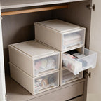 12 Quart Desktop Drawer Storage Unit, Plastic Stackable Storage Drawer, 4 Pack