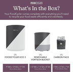 Food Cycler Eco 3 Compact Kitchen Food Recycler | Indoor Composter Bin Alternative | Electric Countertop Food Waste Disposer with Odorless 3.5L Indoor Food Waste Bin for Easy Waste Management | Grey