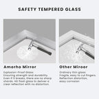 Amorho Bathroom Mirror, 28x32 Inch Silver Thick Metal Framed Wall Mirrors for Over Sink, Brushed Nickel Mirror Perfect for Bedroom, Living Room, Entryway, Rectangle (Horizontal/Vertical).