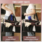 Wearable Cleaning Caddy, Cleaning Caddy Supplies Organizer with Handle & Shoulder Straps for Housekeepers, Under Sink & Car Cleaning Tool Organizers Bag with 4 Foldable Divider (LotusPink)