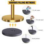 kaiyomi 6Pcs Stanchions with Red Velvet Ropes Set, 5 Feet Velvet Ropes and Posts Poles for Red Carpet Party Decoration and 360° Photo Booth (Golden)