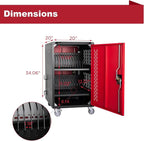 Laptop and Tablet Charging Cart, 32 Unit Device Mobile Charging Station for Chromebook, Tablet, Laptop, with Charging Port Screen Size Up to 15.6", Suitable for Office, Classroom, etc
