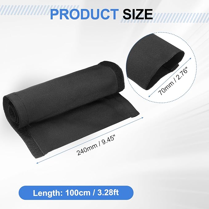 uxcell Hook and Loop Cable Management Sleeve, 3.3ft x 2.8 Inch Flexible Cable Wrap Cover Wire Hider, Cord Organizer and Cable Protectors for Desk TV Computer, Black