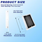 12"*18" Gable Vent,Aluminum Alloy Wall Vent Shed Vents,with Removable Strainer and 180 Degree Opening Angle.Ideal for Attic,Shed,Garage,Play House,Coop.[Inside Dimensions:9.5"w X 15"h]-White 2 Pack