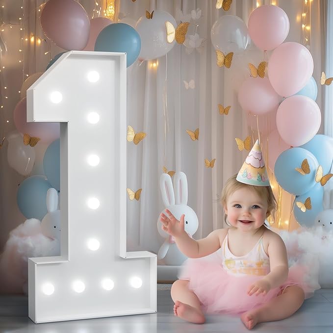 Light Up Numbers, Marquee Numbers 4 Feet Tall with Cool White Light, Large Number for Party Anniversay Event Graduation Decoration, Marquee Numbers 4ft Light Up Sign Number 2