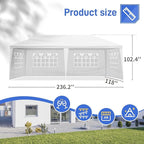 10x20 FT Party Tent, Outdoor Wedding Tents for Parties, Canopy Event Tent with 6 Removable Sidewalls, Waterproof Gazebo Shelter for Birthday Parties, Weddings, BBQs & Events (10X20FT-6Sides White)