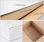 Calenzana 9x6x4 Shipping Boxes Set of 25, White Corrugated Cardboard Box for Packing Mailing Small Business