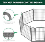 FXW Garden Fence Outdoor for The Yard – 24in(H) x 15.2ft(L) Heavy Duty Metal Animal Barrier for Dog and Rabbit, Decorative Dog Fence, 8 Panels, Silver