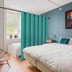 ChrisDowa Room Divider Curtain 108 Inches Long, Wide Blackout Sliding Door Curtain for Bedroom, Room Darkening Privacy Window Curtain for Patio Door (1 Panel Set, Teal, 100 x 108 Inch)