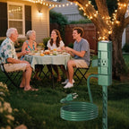 BN-LINK 15ft Outdoor Extension Cord Waterproof with Power Stake, 6-Outlet Power Strip Weatherproof, 14/3 SJTW Heavy Duty Power Cord for Outdoor String Lights and Christmas Decorations, ETL