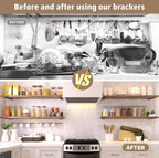 Countertop Support Bracket 14 Inch 4 Pack Countertop Bracket for Granite 3/8" Thick 14"x6"x2.5" Heavy Duty L Brackets Shelf Brackets Metal Corbels for Quartz/Granite/Wood/Concret/ Laminate Countertops