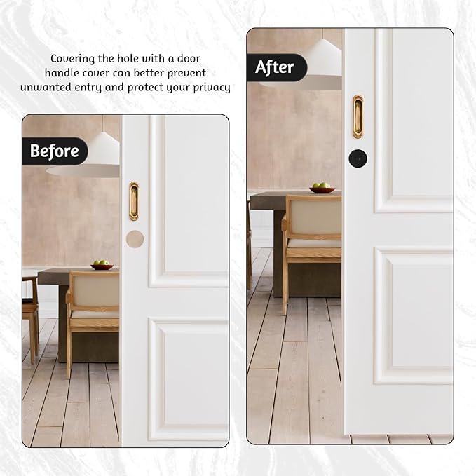 3 Sets Door Hole Cover Plate, Door Knob Cover Door Knob Plate 2-5/8" Diameter Black Door Knob Covers Door Hole Filler Plate for Home Security (3, Black)