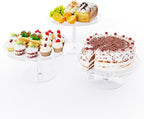 Acrylic Cupcake Stand, Clear Dessert Dessert Table Display Set, Cupcake Tower Holder Display with Base for Wedding, Party, Baby Shower, 3 Set Round, Transparent