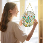 Stained Glass Window Hanging, 8 Inch Sun Catchers Indoor Window, Butterfly Suncatchers for Windows Doors Home Decor and Christmas, Festival, Mother's Day, Birthday, Gifts for Women, Butterfly Lovers