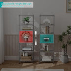 SINGAYE 6 Tier Shelf Wire Shelving Adjustable Storage Shelves Rack Standing Units for Kitchen Closet Laundry Bathroom Organizers Metal Pantry Narrow Mesh Gaps 10" D x 16" W x 60" H Gray