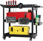 Service Tool Cart on Wheels - 3 Tire Rolling Cart, Industrial Commercial Service Cart TQ112