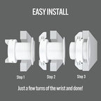 1PK White Patented: Only Cable, Wire, Cord Management, Tool-Free Self-Securing/Locking Grommet with Cap Slider, for Walls, Ceilings, Desks - Used for All Surfaces 3/8" to 1" Thick, Made in USA