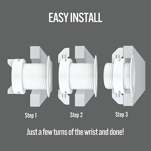 1PK White Patented: Only Cable, Wire, Cord Management, Tool-Free Self-Securing/Locking Grommet with Cap Slider, for Walls, Ceilings, Desks - Used for All Surfaces 3/8" to 1" Thick, Made in USA