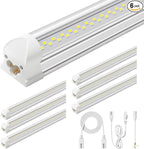 6 Pack 50w 4ft Led Shop Light, Super Bright 7500lm 5000k V Shape 4' Led Shop Lights, Linkable 4 Foot Led Shop Lights for Garage Warehouse, Supermarket, Basement, Barn, Storage Area