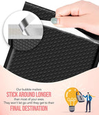 GSSUSA Black Bubble Mailers 8.5X12 Inches 240 Pack, Padded Poly Bubble Mailer, Large padded Envelopes Strong Adhesion Bubble Envelopes,Self-Seal Mailing Envelopes for Small Business,Package Supplies