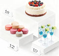 Extra Large Buffet Risers Set, 10" 12" 14" White Acrylic Food Risers for Buffet Table, Display Stand Shelf with Hollow Bottoms for Catering Dessert Collectibles Jewelry Figures Show (White)