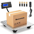 Bonvoisin Postal Scale Digital 300kg/660lb Parcel Shipping Scale with External LCD Display, Stainless Steel Platform, 4 AA Batteries & Mains Adapter Included, kg/oz/lb/lb-oz, Counting