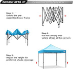 ABCCANOPY Patio Pop Up Canopy Tent 10x10 Commercial-Series (Sky Blue)