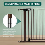Mom's Choice Award Winner-BABELIO 26-40" Metal Baby Gate with Black Wood Pattern, PressGuard C5 Easy Install Pressure Mounted Dog Gate for Stairs and Doorways, with Wall Protectors and Extension Kits
