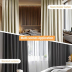 Room Divider Curtains with Flexible Ceiling Tracks Set,Blackout Curtain Ceiling Mount Curtain Track Privacy Room Dividers Ceiling Track Curtain Rod(Black Drape & Black Rail W 12.5 × H 8 FT)