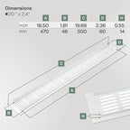 Vent Systems 19.69 x 2.36 (Outer Size) Air Supply Ventilation Grille - White Aluminum Rectangle Intake/Exhaust Door Vent Cover/Deflector - HVAC for Home Improvement Floor, Wall Duct Cover