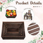 Soaoo 5 Pcs Decorative Nesting Wooden Crates for Storage Display 5 Size Large Small Rustic Wood Decorative Storage Crates with Handle Farmhouse Crate Box Container Made from Pine(Vintage Black)