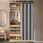 ChrisDowa Blackout Door Curtains for Doorway Privacy, Grommet Closet Curtains for bedroom closet door, Thermal Insulated Temporary Doorway Cover Room Divider Drapes (1 Panel, Light Grey, 34 x 80 Inch)