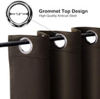 ChrisDowa Small Window Curtains 40 inches Long for Bedroom - Grommet Short Thermal Insulated Room Darkening Curtains for Kitchen (1 Panel, Brown, 29 x 40 Inch)