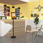 Sign Holder Sign Holder Stand Sign Stands for Display 8.5 x11 Inches Sign Stand Adjustable Standing Sign Holder 360° Rotating Signage Stand for Restaurant , Business, Supermarket Indoor Outdoor Display（Black）