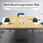 JUNNUJ Long Metal 16 Outlet Power Strip, Heavy Duty Power Strips Surge Protection 4800J with Circuit Breaker, 20a Wide Spaced Socket Wall Mount 5-15P Adapter High Amp 6-20R T-Slot 4FT Extension Cord