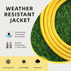 EP 30 Ft Outdoor Extension Cord, 12/3 SJTW Heavy Duty Extension Cable with 3 Prong Grounded Plug, 15 AMP Power Cord for Lawn, Garden, Appliances, Yellow