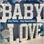 Marquee Letters 4 Feet Tall Large Light Up Letters Baby Shower Decorations Wedding Engagement Proposal White Party Decorations Marry Me Sign Big Cardboard Backdrop F